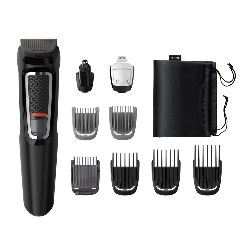 Philips MULTIGROOM Series 3000 MG3740/15 9-in-1 - für Gesicht und Haare - Schwarz - Rechteck - Bart - Ohr - Augenbraue - Schnurrbart - Nase - Edelstahl - Akku - 60 min