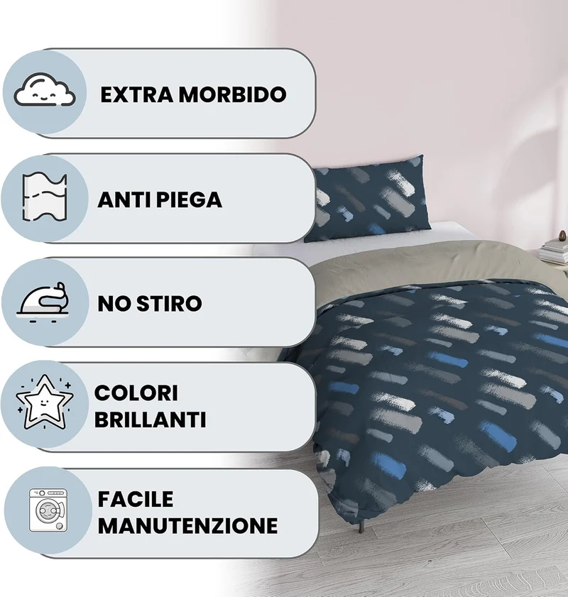 Italian Bed Linen Fantasy Bettbezug, Gessetti, Kleine doppelte