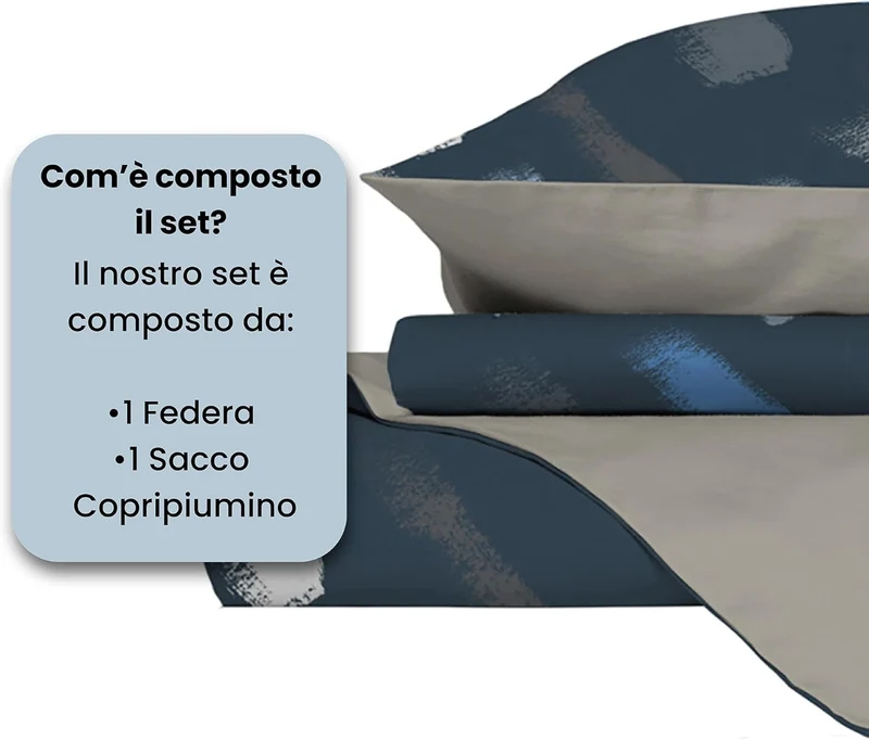 Italian Bed Linen Fantasy Bettbezug, Gessetti, Kleine doppelte