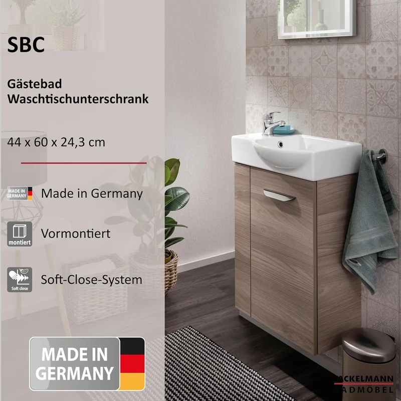 FACKELMANN SBC Mini Waschtischunterschrank 45 Steinesche | Art.Nr: 86065
