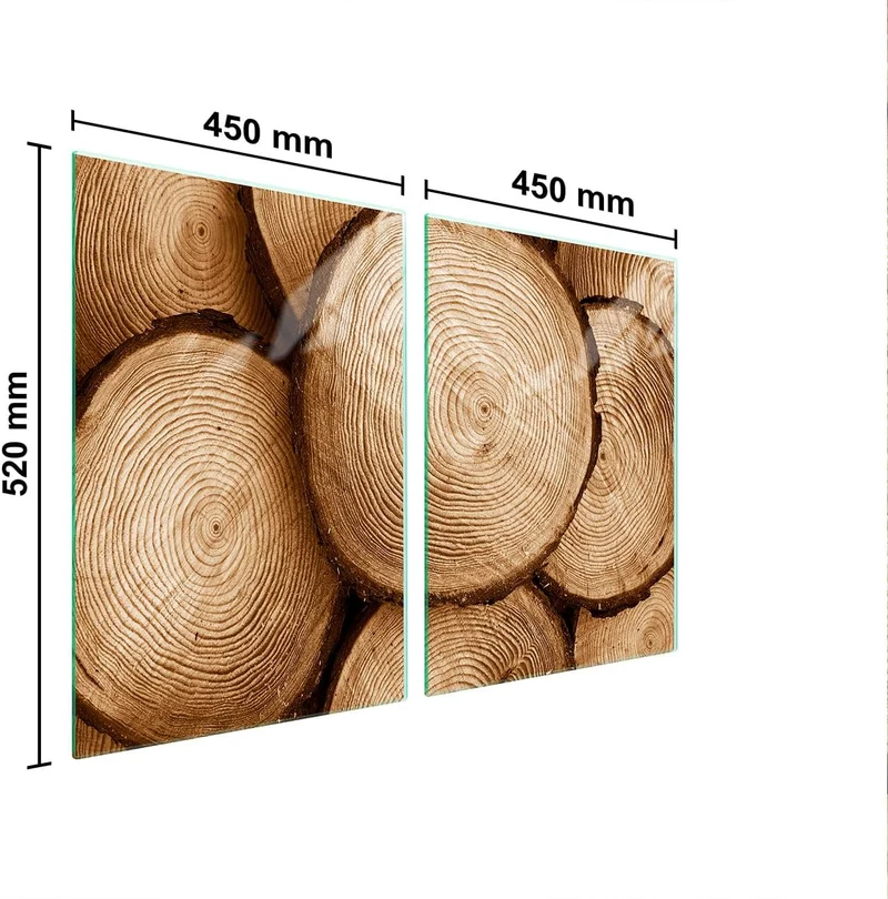 TMK ArtDeko Herdabdeckplatten 2 Teilig 2 x 45 x 52 cm Ceranfeldabdeckung Küche Induktion Her dschutz