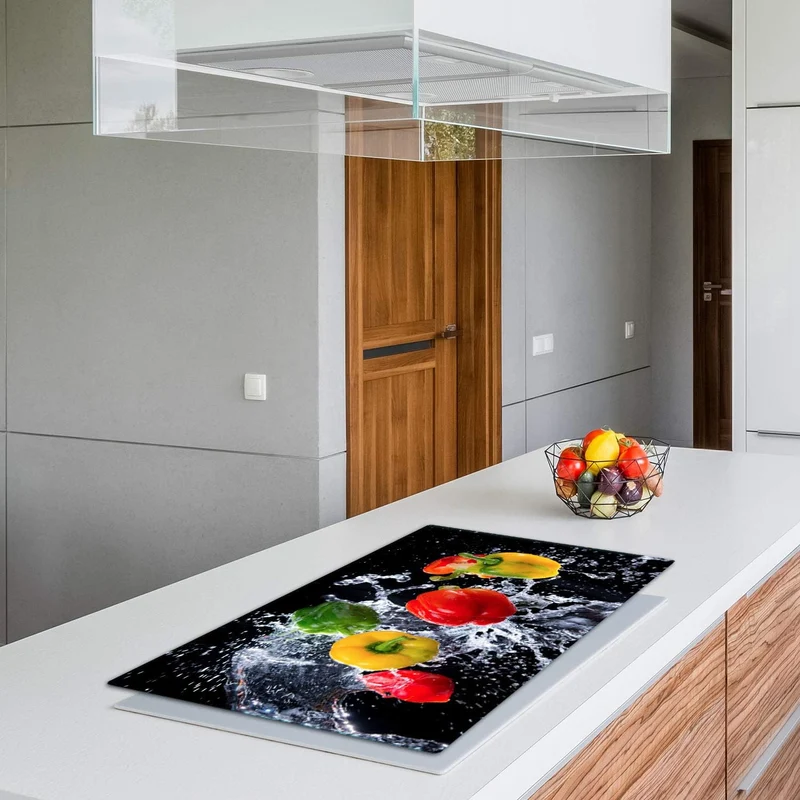 TMK | Herdabdeckplatte 90x52 cm Glas Ceranfeldabdeckung Induktion Herdschutz Spritzschutz Glasplatte