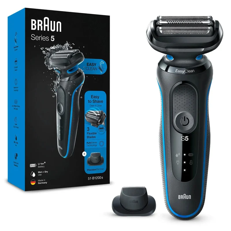 Braun Series 5 51-B1200S - Folienschaber - Blau - Tasten - LED - Akku - Lithium-Ion (Li-Ion)