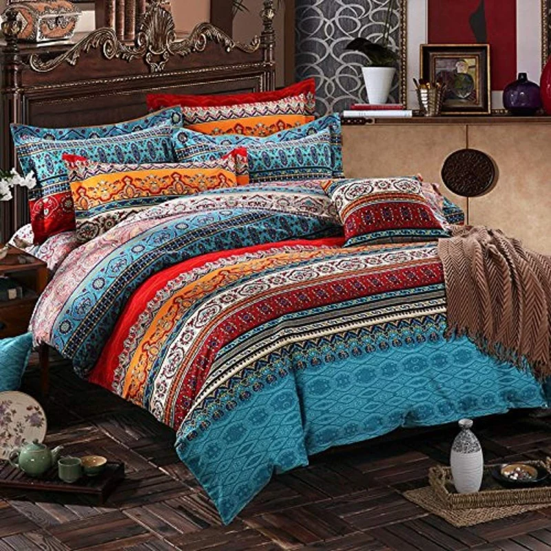 Lanqinglv Bohemian Bettwäsche 135x200 cm 2 Teilig Boho Indischen Mandala Bettwäsche Set Renforce mit