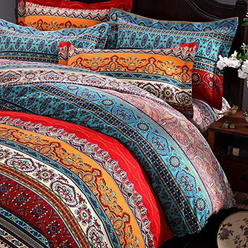 Lanqinglv Bohemian Bettwäsche 135x200 cm 2 Teilig Boho Indischen Mandala Bettwäsche Set Renforce mit