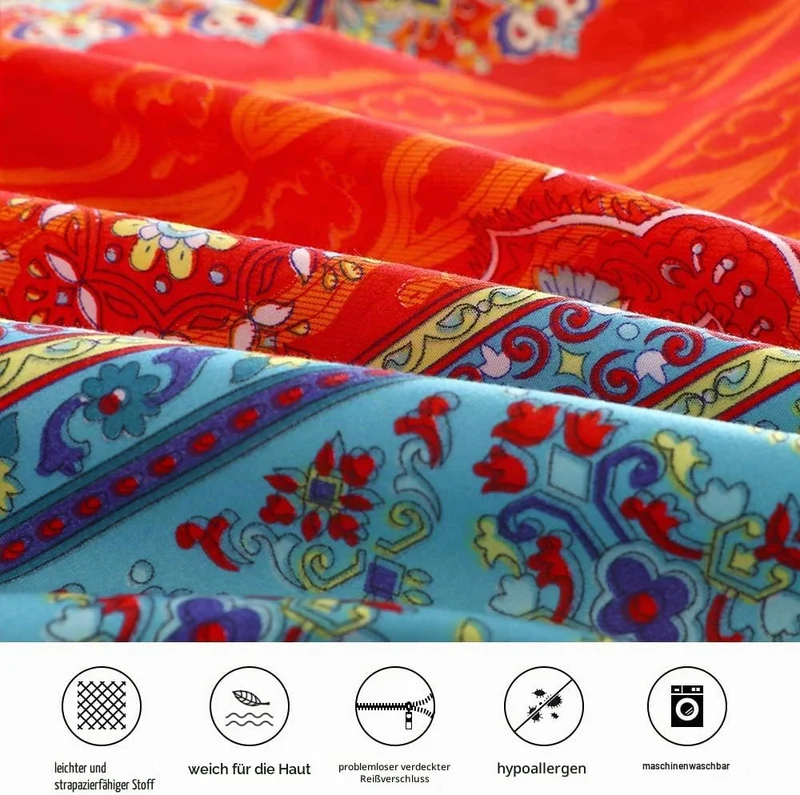Lanqinglv Bohemian Bettwäsche 135x200 cm 2 Teilig Boho Indischen Mandala Bettwäsche Set Renforce mit