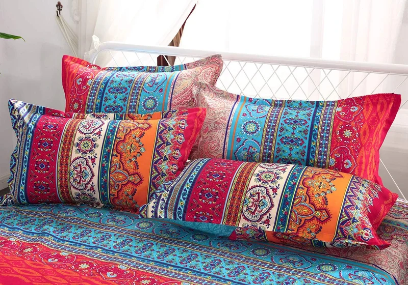 Lanqinglv Bohemian Bettwäsche 135x200 cm 2 Teilig Boho Indischen Mandala Bettwäsche Set Renforce mit