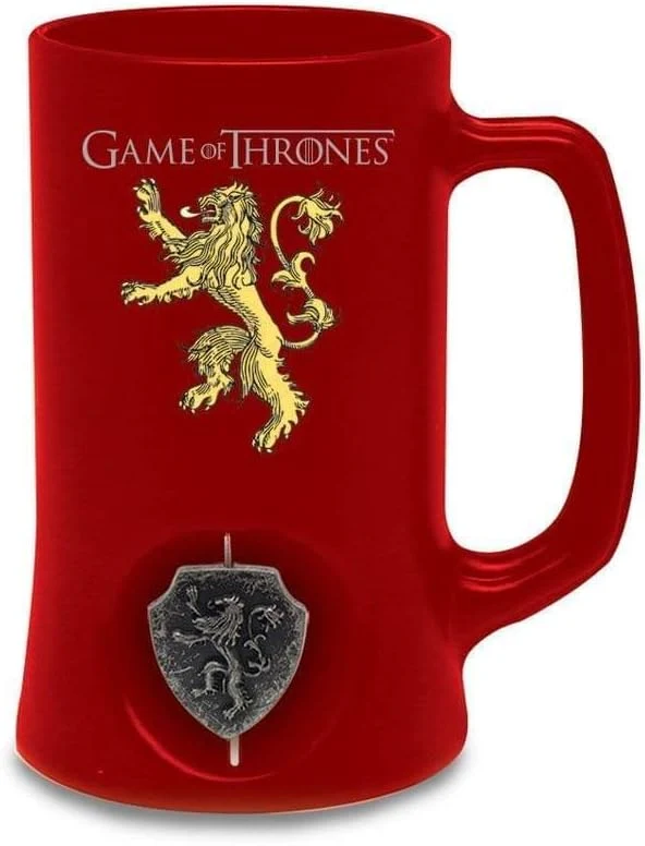 SD Toys Game of Thrones Schwarzer Bierkrug, 3D-rotierend, Lannister-Design