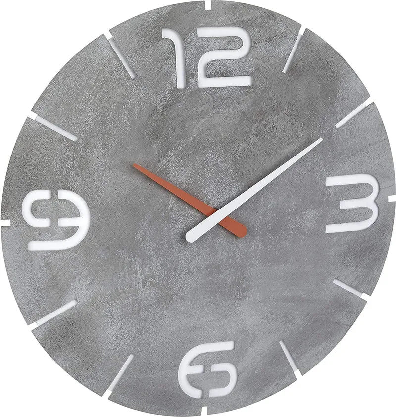 TFA Dostmann 60.3536 Contour Design Funk-Wanduhr (Beton Optik mit Batterie)