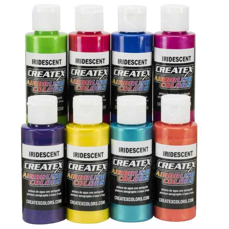 Iridescent 8 Createx Airbrush Paint Colors Set 2 Oz Bottles by Createx