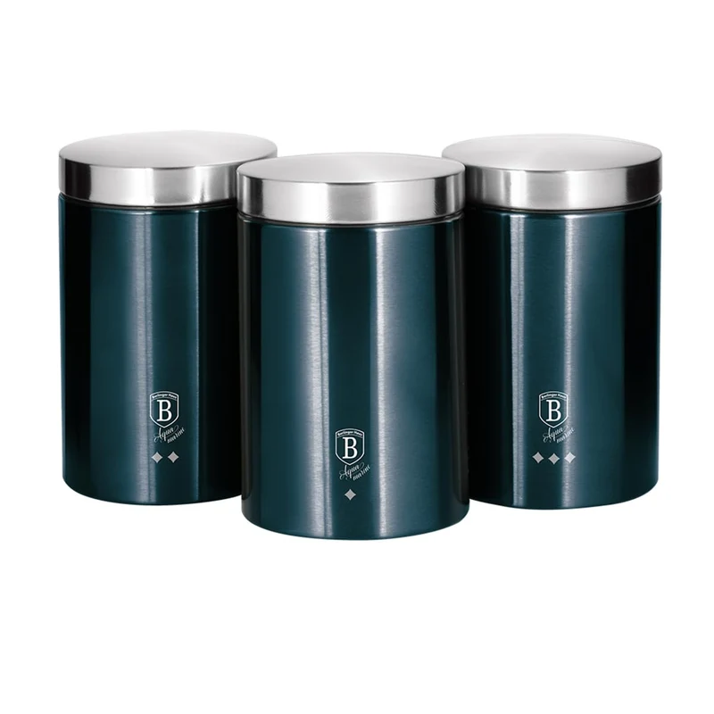 Berlinger Haus Metallic Line Aquamarine Edition 3 Stück Kanister Set,Metallic Line Aquamarine Editio
