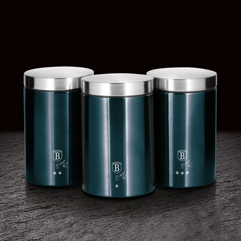 Berlinger Haus Metallic Line Aquamarine Edition 3 Stück Kanister Set,Metallic Line Aquamarine Editio