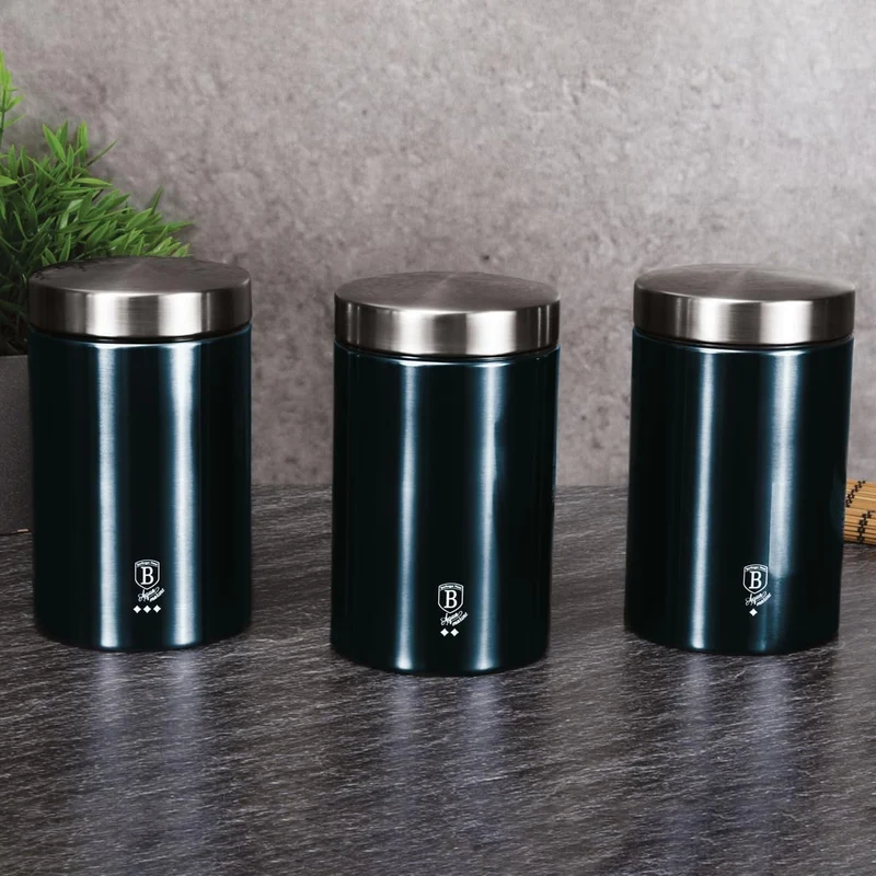 Berlinger Haus Metallic Line Aquamarine Edition 3 Stück Kanister Set,Metallic Line Aquamarine Editio