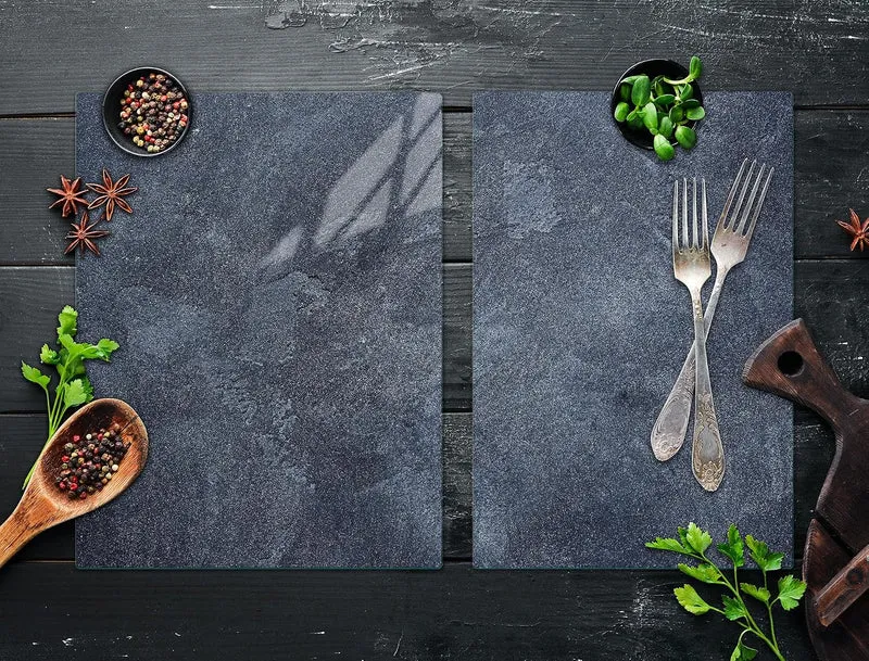 TMK ArtDeko Herdabdeckplatten Set 75x52 cm Ceranfeld Abdeckung Glas Spritzschutz Abdeckplatte Glaspl