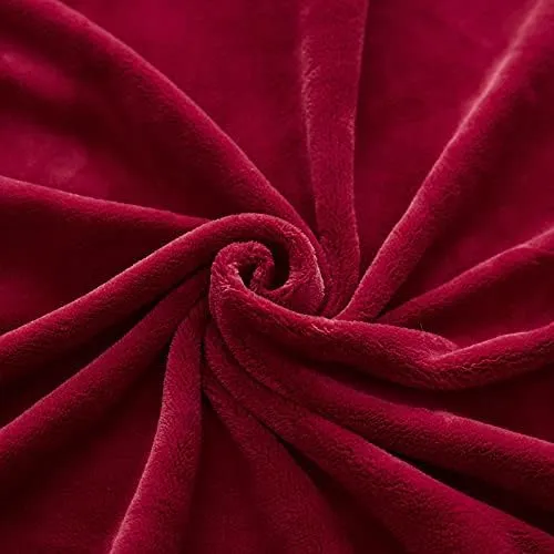 Damier Winter Spannbettlaken 200x200x30cm Rot Weinrot Plüsch Bettlaken Flauschige Cashmere Touch War