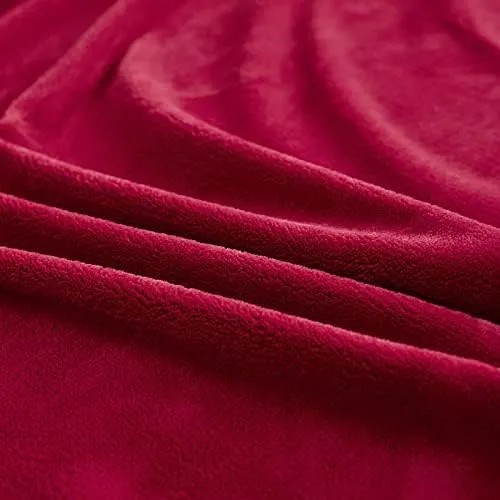 Damier Winter Spannbettlaken 200x200x30cm Rot Weinrot Plüsch Bettlaken Flauschige Cashmere Touch War
