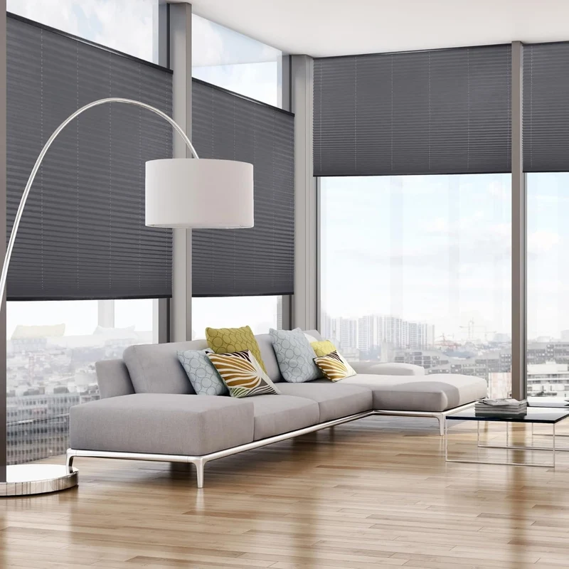 DECOOR Plissee Faltrollo nach mass Breite 120-160 cm Höhe 20-119 cm 24 Farben Rollo für Fenster und