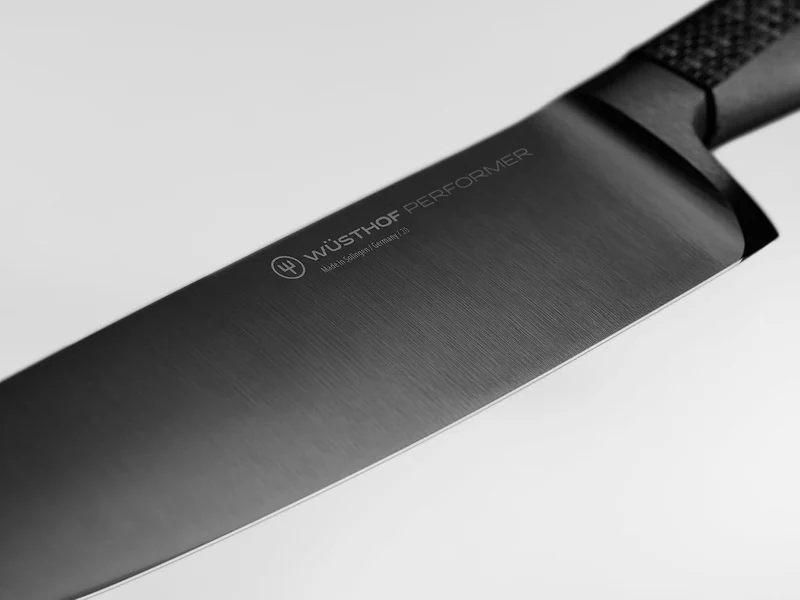 WÜSTHOF Performer Kochmesser 20 cm, Schwarz,silber Kochmesser, 20 cm Klinge Single, Kochmesser, 20 c