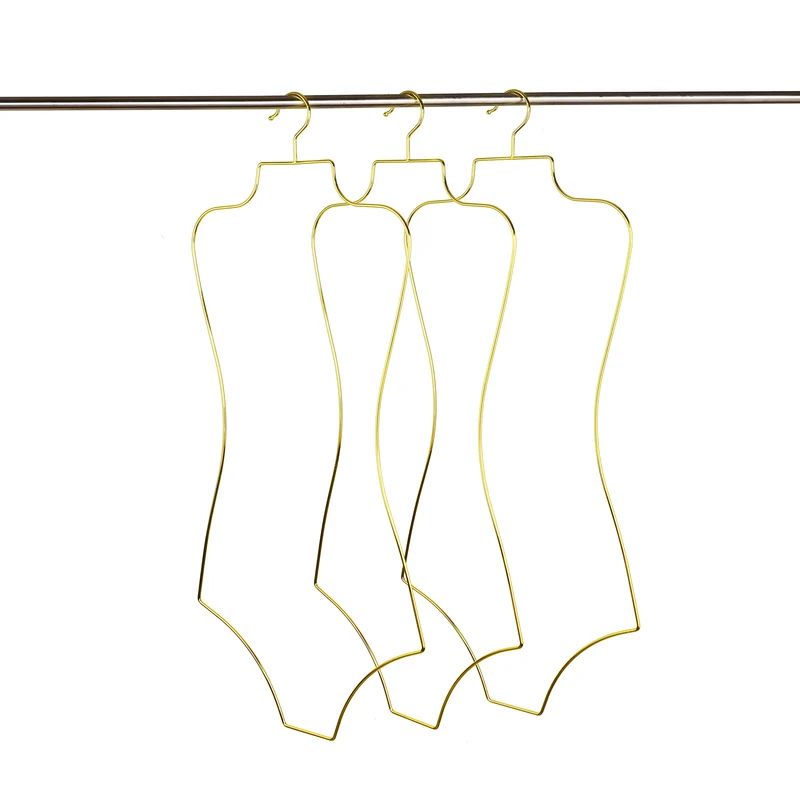 SYNHOZZ Gold draht Körperform Display Kleiderbügel Dessous Kleiderbügel (Gold) Packung mit 10 Metall