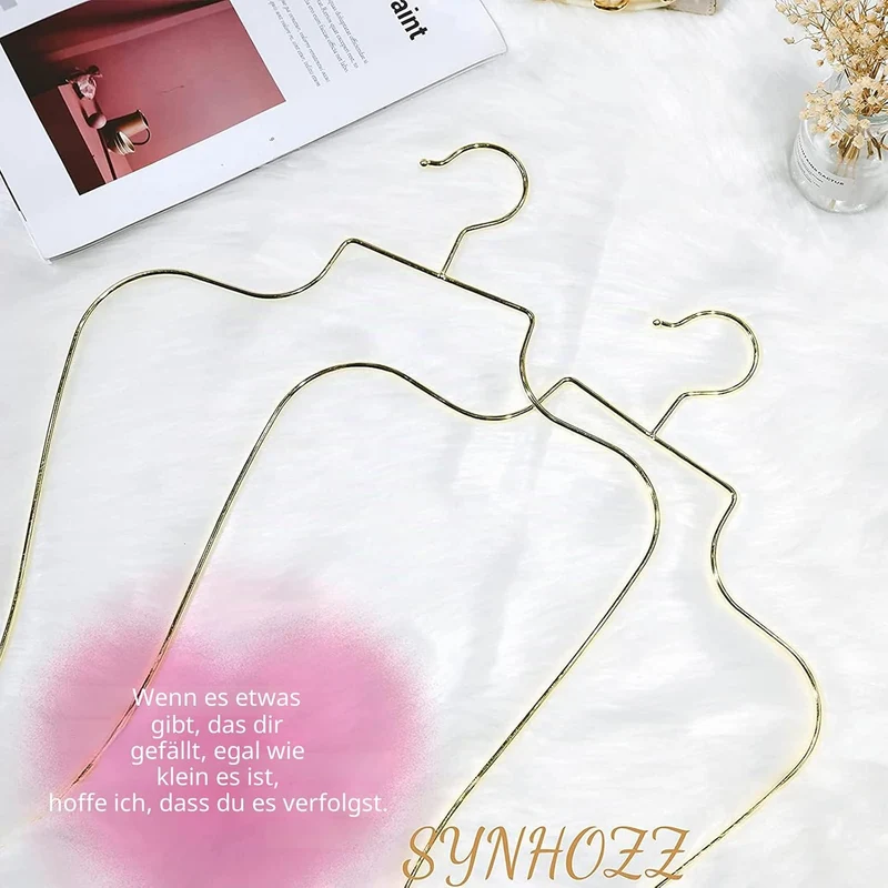 SYNHOZZ Gold draht Körperform Display Kleiderbügel Dessous Kleiderbügel (Gold) Packung mit 10 Metall