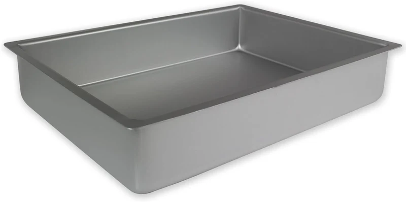 PME Längliche Aluminium-Backform 254 x 381 x 102 mm, Silber, 25 x 38 x 10 cm, 25 x 38 x 10 cm