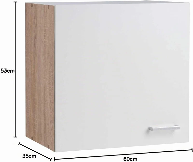 Möbel Jack Küchenschrank Hängeschrank Oberschrank SOLERO 14 | Eiche Sonoma | Weiss | 1 Tür
