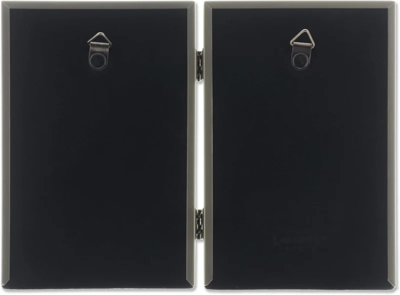 Lawrence Frames Doppel-Bilderrahmen mit Scharnier, 10,2 x 15,2 cm, Antik-Messing – Perlenbordüre Gol