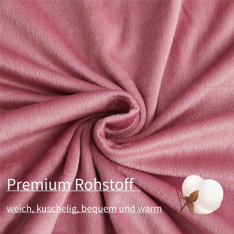 Boqingzhu Flauschige Plüsch Spannbettlaken 180x200cm Rosa Altrosa Fleece Flanell Cashmere Touch Span