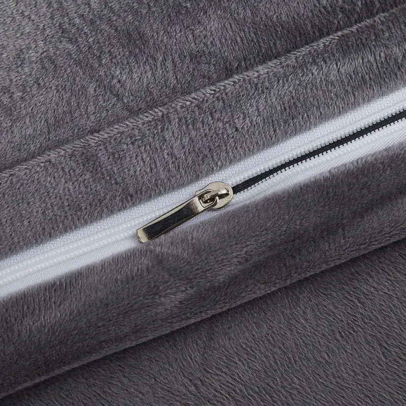 Damier Winter Plüsch Bettwäsche 200x220cm Grau Dunkelgrau Cashmere Touch Warme Bettwäsche Set 3 Teil