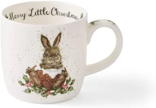 Royal Worcester Wrendale entwirft Weihnachten 0,3 Liter Becher Set mit 4 Tassen Fuchs Meerschweinche