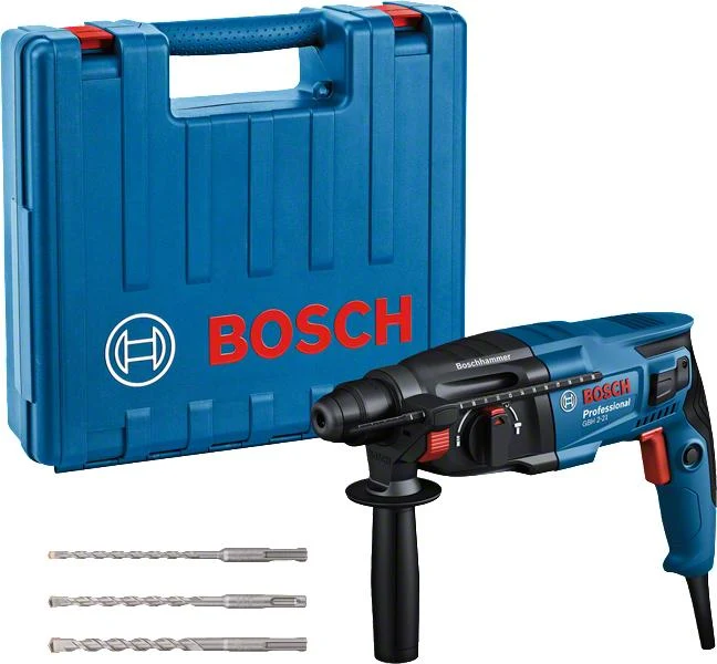 Bosch Professional Bohrhammer GBH 2-21 (mit SDS plus, inkl. 3x Drill Bit SDS plus, (6/8/10 mm)