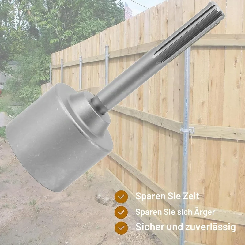 GLOGLOW T-Pfostentreiber, SDS Max Shank T-Pfostentreiberaufsatz, 5 Gruben, Schaft, Stahlzaunpfostent