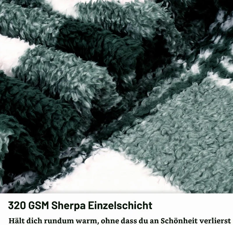 Catalonia Classy Übergrosse Sherpa Karierte Hoodie Decke, Flauschige Warme Oversized Kuscheldecke mi