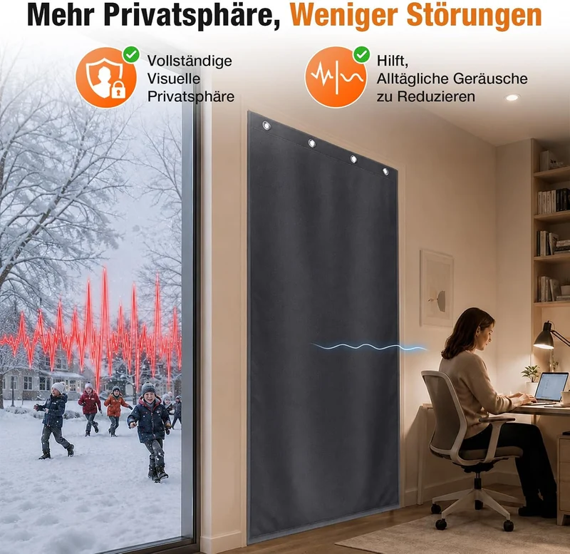 Lapalife Wärmeschutzvorhang für Tür L210cmxB100,Thermo Türvorhang Winddichte Kältebeständige für Ein