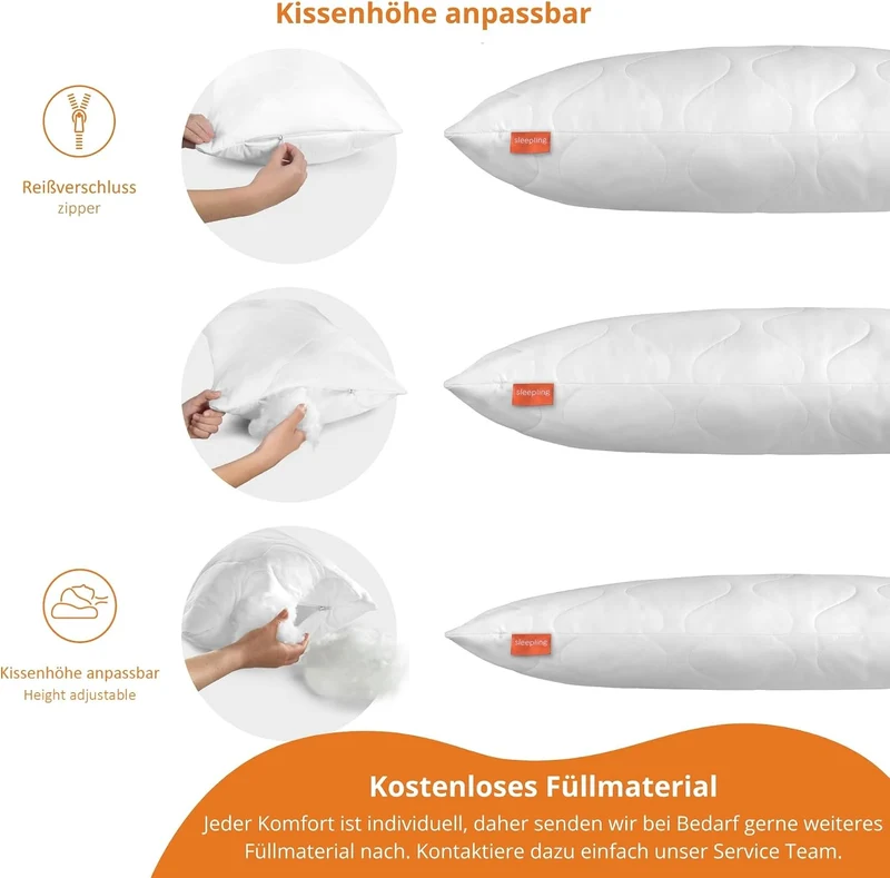 sleepling 192808 Bettwaren Set | Kopfkissen 80 x 80 cm + Winter Bettdecke 155 x 220 cm | warme Winte