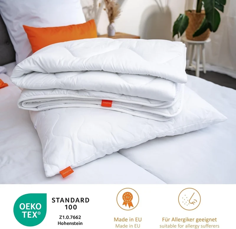 sleepling 192808 Bettwaren Set | Kopfkissen 80 x 80 cm + Winter Bettdecke 155 x 220 cm | warme Winte