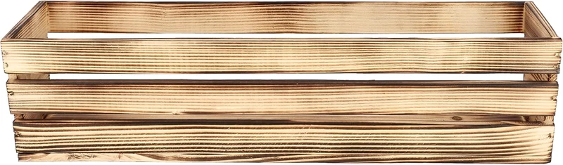 KOTARBAU® Blumenkasten Kräuterkasten aus Holz Langer Balkon-Blumenkasten 600x180x150 mm Angebrannt A