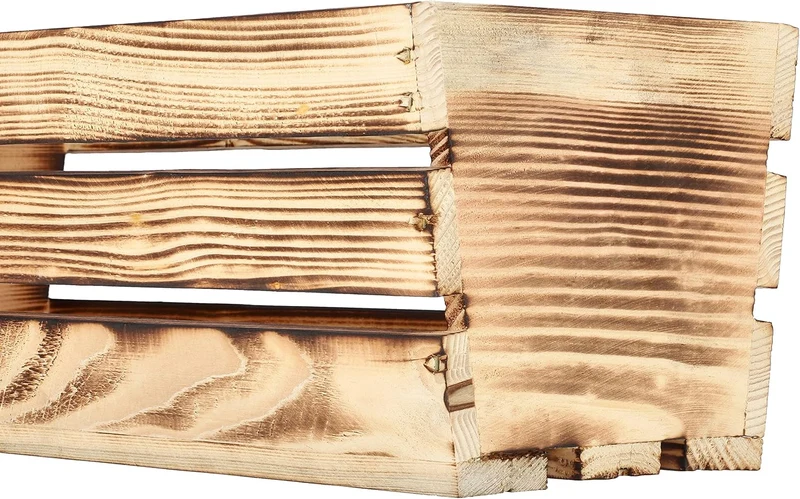 KOTARBAU® Blumenkasten Kräuterkasten aus Holz Langer Balkon-Blumenkasten 600x180x150 mm Angebrannt A