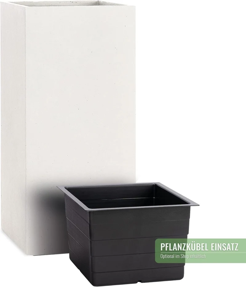 Pflanzwerk® Pflanzkübel Tower Sand 80x40x40cm *Frostbeständiger Blumenkübel* *UV-Schutz* *Qualitätsw