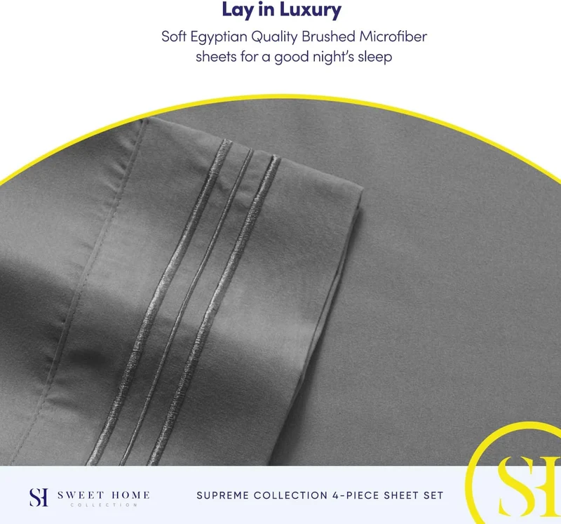 Sweet Home Collection, Fadenzahl 2129, weiche ägyptische Qualität, gebürstete Mikrofaser Laken – Lux
