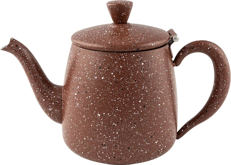 Café Olé PT-048RG Erstklassige Premium 48oz 1.35L Teekanne aus hochwertigem Edelstahl – Rot Granit,