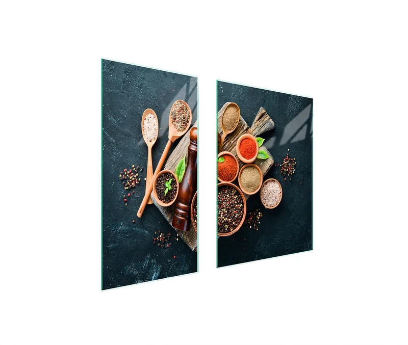 TMK ArtDeko Herdabdeckplatten 75 x 52 cm 2-teilig Ceranfeldabdeckung Induktion Herdschutz Spritzschu