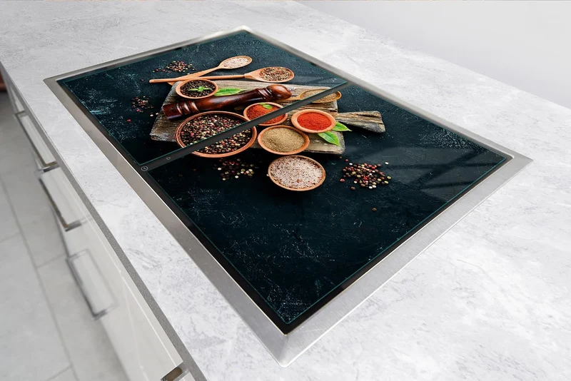 TMK ArtDeko Herdabdeckplatten 75 x 52 cm 2-teilig Ceranfeldabdeckung Induktion Herdschutz Spritzschu