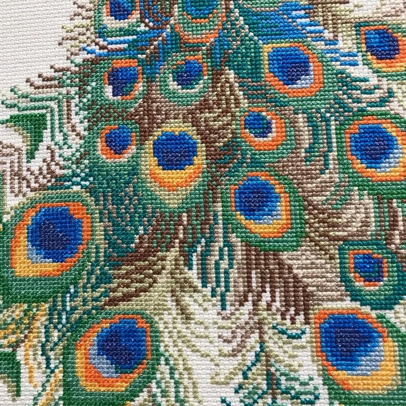 Riolis Kreuzstich-Set, Motiv: The Peacocks, Kreuzstich, Weiss