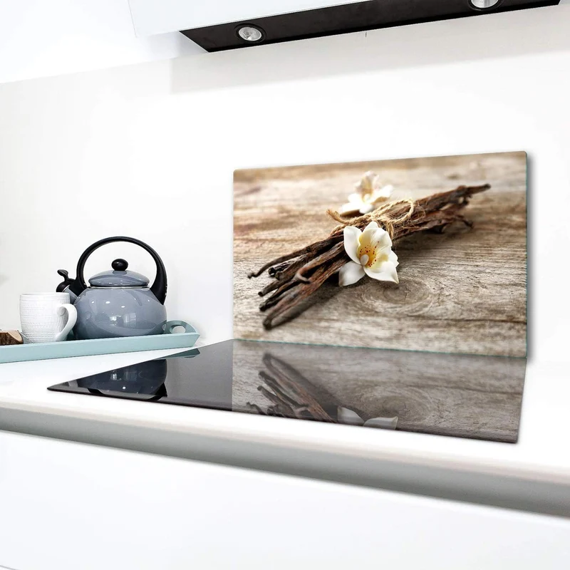 TMK | Herdabdeckplatte 90x52 cm Glas Ceranfeldabdeckung Induktion Herdschutz Spritzschutz Glasplatte
