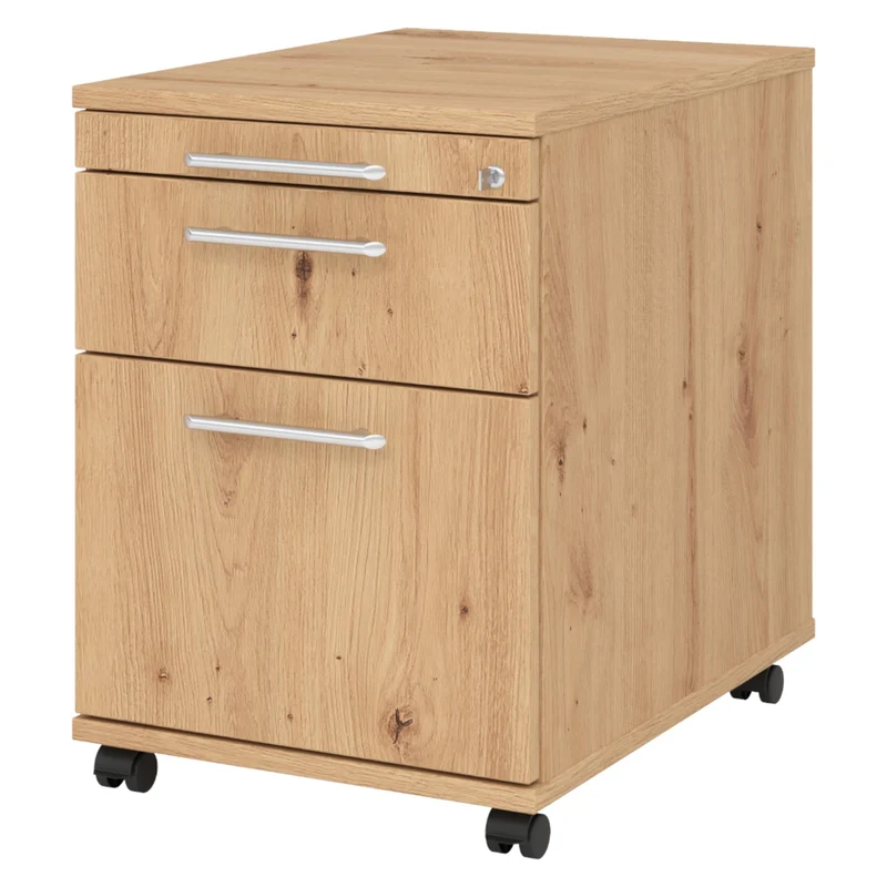 bümö Rollcontainer mit Hängeregistratur, Container abschliessbar aus Holz in Asteiche - Rollwagen fü