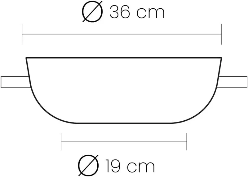 IBILI - Bratpfanne mit 2 Griffen Inducta, 36 cm, Aluminium, Anti-Haft, geeignet für Induktion 36 cms