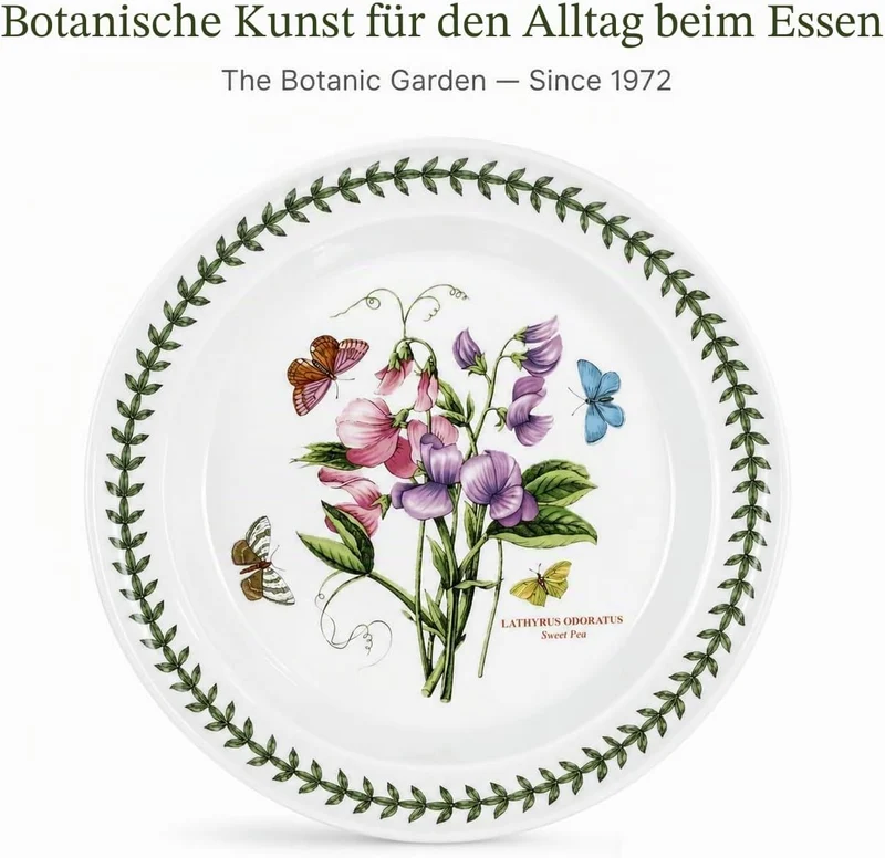 Portmeirion Botanic Garden 25,4 cm Abendessen Teller – Set von 6 Rose, Rose
