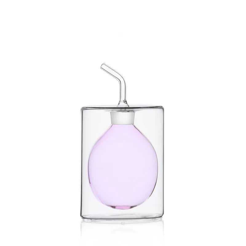 Ichendorf Milano Ölkanne mit zwei Wänden, rosa, 150 ml, Kollektion Zylinder, doppelwandig, 9370070,