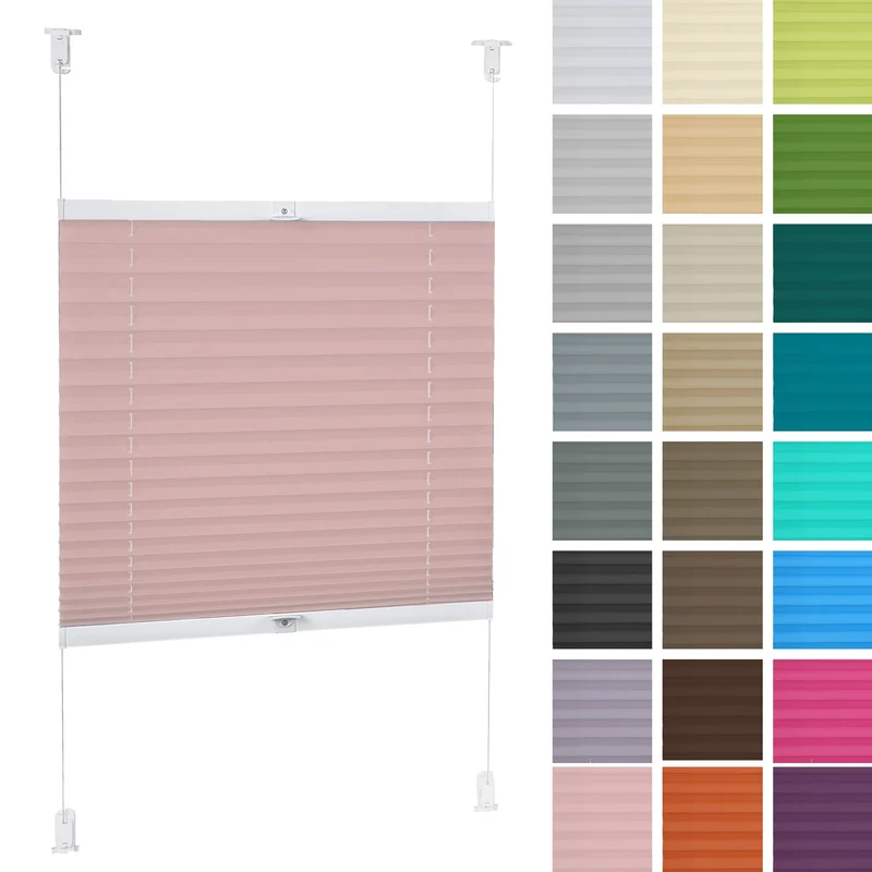 DECOOR Plissee ohne Bohren 30cm x 100cm Faltrollo Rollo für Fenster und Tür Nicht-invasive Fensterja
